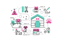 پیش‌نمایش فایل animal-shelter-line-icons-illustration-1712835 از پک دوگانه – تصویرسازی فلت خطی – جلد ۳
