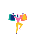 پیش‌نمایش فایل woohoo-shopping-character-lady-holding-shopping-bags-1829942 از پک وهو، خرید و کاراکترها