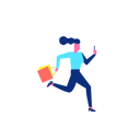 پیش‌نمایش فایل woohoo-shopping-character-running-with-holding-smartphone-and-shopping-bags-1829934 از پک وهو، خرید و کاراکترها