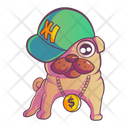 پیش‌نمایش فایل pug-wearing-cap-on-head-and-chain-in-neck-1861492 از پک پاگ