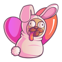 پیش‌نمایش فایل pug-wearing-rabbit-dress-1861506 از پک پاگ