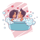 پیش‌نمایش فایل cute-couple-bathing-in-bathtub-1885676 از پک زوج