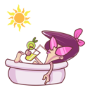 پیش‌نمایش فایل cute-girl-is-drinking-juice-and-sitting-in-bathtub-1885757 از پک زوج