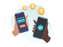 پیش‌نمایش فایل send-money-via-mobile-6869762 از پک کیف پول و امور مالی