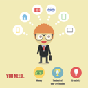 پیش‌نمایش فایل a-businessman-dreaming-to-future از پک مفهوم کسب و کار