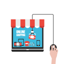 پیش‌نمایش فایل choose-product-in-online-shop-isolated-on-white-background از پک مفهوم کسب و کار