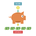 پیش‌نمایش فایل money-with-piggy-bank-isoleted-on-white-background از پک مفهوم کسب و کار
