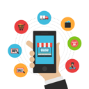 پیش‌نمایش فایل online-shopping-flat-icon-isolated-on-white-background از پک مفهوم کسب و کار