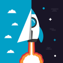 پیش‌نمایش فایل paper-plane-and-rocket-launching-to-space از پک مفهوم کسب و کار