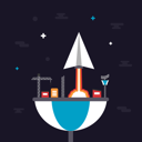 پیش‌نمایش فایل paper-plane-launch-to-space-from-base از پک مفهوم کسب و کار