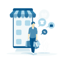 پیش‌نمایش فایل man-shopping-from-mobile-store-4057599 از پک تجارت الکترونیک