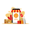 پیش‌نمایش فایل online-shopping-application-4057497 از پک تجارت الکترونیک
