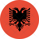 پیش‌نمایش فایل albania-flag-world-nation از پک پرچم‌های جهان با سبک فلت دایره‌ای