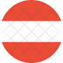 پیش‌نمایش فایل austria-flag-world-nation از پک پرچم‌های جهان با سبک فلت دایره‌ای