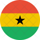 پیش‌نمایش فایل ghana-flag-world-nation از پک پرچم‌های جهان با سبک فلت دایره‌ای