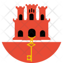 پیش‌نمایش فایل gibraltar-flag-world-nation از پک پرچم‌های جهان با سبک فلت دایره‌ای
