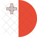 پیش‌نمایش فایل malta-flag-world-nation از پک پرچم‌های جهان با سبک فلت دایره‌ای