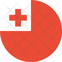 پیش‌نمایش فایل tonga-flag-world-nation از پک پرچم‌های جهان با سبک فلت دایره‌ای