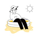 پیش‌نمایش فایل girl-enjoying-in-inflatable-pool-12014521 از پک تابستان و سفر
