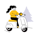 پیش‌نمایش فایل girl-going-for-scooter-riding-12014522 از پک تابستان و سفر