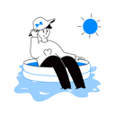 پیش‌نمایش فایل girl-enjoying-in-inflatable-pool-12014441 از پک تابستان و سفر