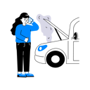 پیش‌نمایش فایل girl-talk-on-mobile-for-overheated-engine-12014466 از پک تابستان و سفر