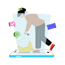 پیش‌نمایش فایل female-customer-getting-mail-12152383 از پک خدمات مشتریان