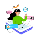 پیش‌نمایش فایل girl-doing-job-at-call-center-12152380 از پک خدمات مشتریان