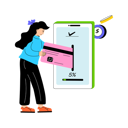 پیش‌نمایش فایل girl-doing-card-payment-12152245 از پک خرید و تجارت الکترونیک