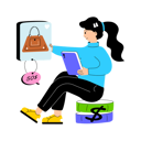 پیش‌نمایش فایل girl-searching-product-shopping-app-12152238 از پک خرید و تجارت الکترونیک