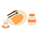 پیش‌نمایش فایل breakfast-bread-with-a-cup-of-hot-coffee-11011560 از پک صبحانه