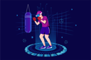 پیش‌نمایش فایل boy-doing-boxing-practice-using-vr-tech-4786372 از پک متاورس و واقعیت مجازی