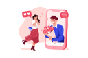پیش‌نمایش فایل boy-gifting-flower-to-girlfriend-through-an-online-dating-app-5082325 از پک دوستیابی آنلاین