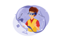 پیش‌نمایش فایل boy-studying-using-vr-tech-5082600 از پک واقعیت مجازی