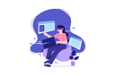 پیش‌نمایش فایل girl-enjoying-study-using-vr-tech-5115314 از پک واقعیت مجازی