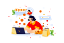 پیش‌نمایش فایل girl-giving-negative-review-at-online-shopping-site-5204419 از پک نظرات مشتریان