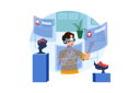 پیش‌نمایش فایل man-looking-at-nft-art-using-vr-5273093 از پک واقعیت مجازی