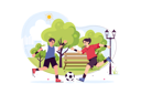 پیش‌نمایش فایل children-playing-football-at-the-park-5520929 از پک فعالیت‌های ورزشی