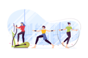 پیش‌نمایش فایل ladies-doing-exercise-and-gym-activity-5520931 از پک فعالیت‌های ورزشی
