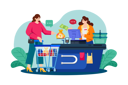 پیش‌نمایش فایل girl-doing-payment-at-the-checkout-counter-5629751 از پک فروش اینترنتی و خرید