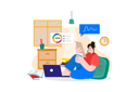 پیش‌نمایش فایل female-working-on-a-project-while-seating-on-the-floor-5827992 از پک کار از خانه