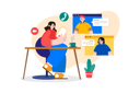 پیش‌نمایش فایل lady-doing-online-meeting-with-coffee-cup-on-the-desk-5827991 از پک کار از خانه