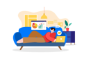 پیش‌نمایش فایل man-laying-on-the-couch-and-doing-work-on-a-laptop-5827993 از پک کار از خانه