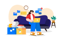 پیش‌نمایش فایل woman-employee-sending-emails-from-home-while-seating-on-the-couch-5827997 از پک کار از خانه