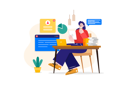 پیش‌نمایش فایل woman-working-on-a-tablet-while-drinking-coffee-5827999 از پک کار از خانه