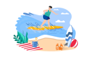 پیش‌نمایش فایل boy-going-surfing-at-the-beach-5968986 از پک تعطیلات تابستانی