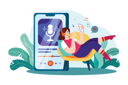 پیش‌نمایش فایل girl-listening-to-podcast-music-6024677 از پک پادکست زنده