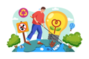 پیش‌نمایش فایل man-with-a-net-catches-floating-plastic-from-the-river-6074475 از پک محیط‌زیست جهان