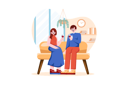 پیش‌نمایش فایل young-couple-sitting-at-armchairs-in-the-room-holding-wineglasses-6170161 از پک غذا و نوشیدنی