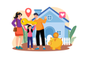 پیش‌نمایش فایل happy-family-standing-in-front-of-a-new-house-6217610 از پک اجاره خانه آنلاین